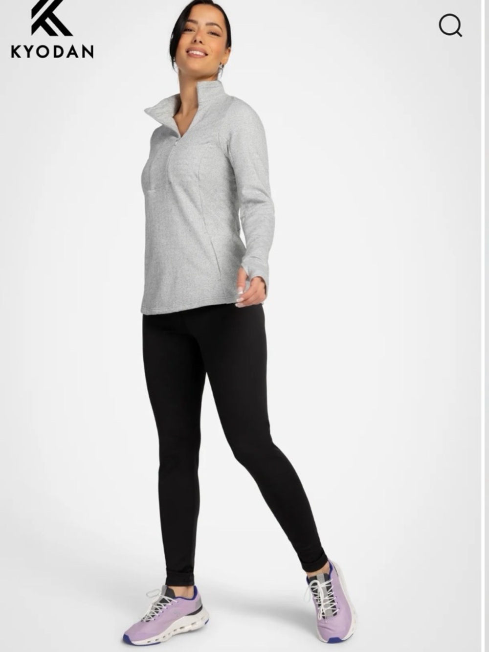 Kyodan Black High-Waist fleece lined Leggings